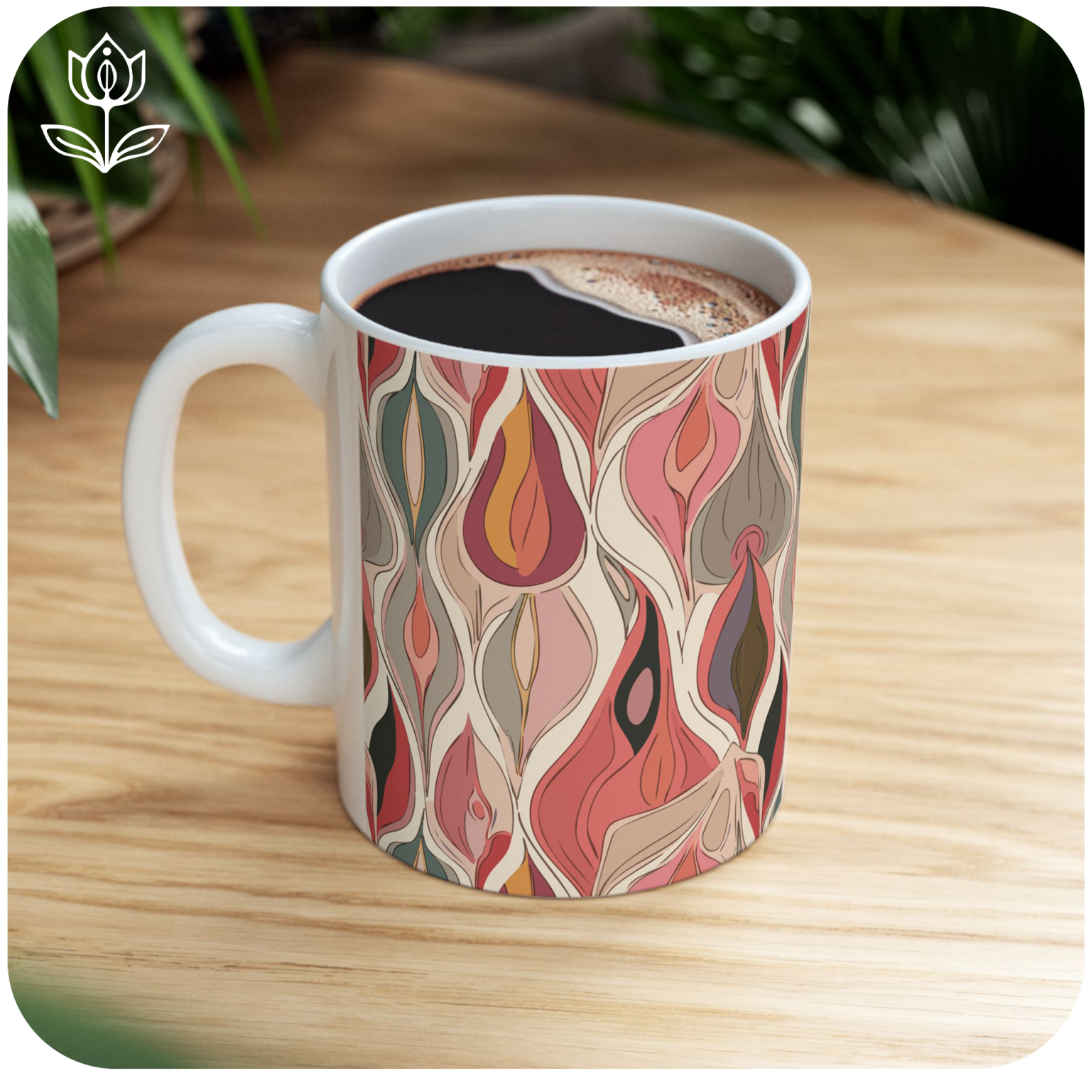 Feminist holiday gift idea – ceramic mug featuring divine feminine art