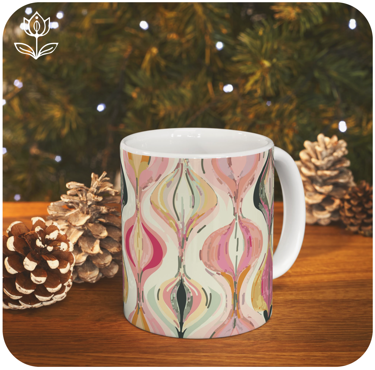 Feminist holiday gift idea – ceramic mug featuring divine feminine art